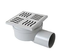 First Plast chabs1050in-y Manhole Cover syphom in ABS with Stainless Steel Grid, Steel, 100 x 100 mm