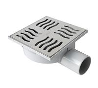 FIRST PLAST CHABS15IN ABS Siphoned Manhole Cover with Stainless Steel Grille, 150x150 mm