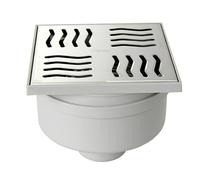 First Plast CHABSV1040IN Siphon lid Made of ABS with Stainless Steel Grid, Steel, 100 X 100 mm