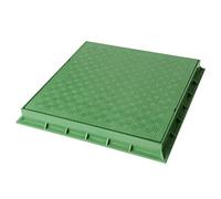 First Plast tcdp40 V-y Frame with Lid pedonabile in PVC, Green, 400 x 400 mm