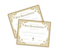 First Reconciliation Catholic Certificate 30 pk 8.5x11” Religious Milestone First Holy Communion Church Sacrament to Frame Award Confirmation