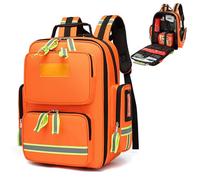 First Responder Bag Trauma Backpack Empty, Medical Emergency Kits Storage Backpacks,Car Emergency Kits with Reflective Pack for EMT, EMS,Police,Firefighters,Safety Officers(Orange)