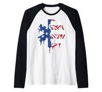 First Responder EMS EMT Paramedic American Flag USA Drip Raglan Baseball Tee