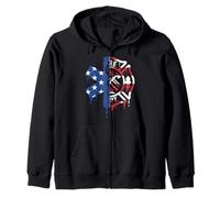 First Responder EMS EMT Paramedic American Flag USA Drip Zip Hoodie
