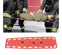 First Responder Firefighters Stretcher Backboard, Water Rescue Flotation Stretcher with Adjustable Straps, One-Piece Molding Aquatic Spine Board (RED)