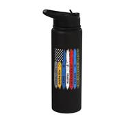 First Responder Hero Flag Dispatch EMS Nurse Police Military Stainless Steel Insulated Water Bottle