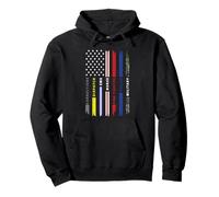 First Responder Hero Flag Nurse EMS Police Design Pullover Hoodie