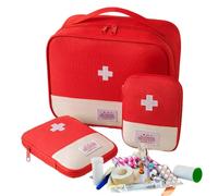 First Responder Kit Bag: Portable Storage Bag, Compact Light Weight Organizer | Mini Survival Kit, Basic Camping Supplies, Equipment Use, red, Consulte la descripción