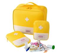 First Responder Kit Bag - Portable Storage Bag, Compact Lightweight Organiser, Mini Survival Kit, Basic Camping Supplies, Equipment for Home Hiking Outdoor Adventure, Yellow, see