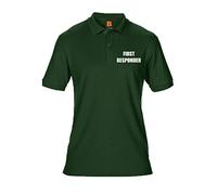 First Responder Printed Green Polo Shirt, Medical Clothing XXX-Large