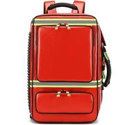 First Responder Trauma Bag, Rolling Medical Bag Empty, Large Capacity First Aid Bag With Compartments, Reflective Strip Design, For Home Health Nurses, Doctors(With pull rod)