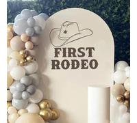 First Rodeo Baby Shower Decal for Backdrop, Country Western Cowboy Sign, Cowboy or Rodeo Themed Shower Event Planner Decal for Party, Balloon Arch, Backdrop, Room