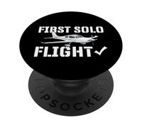 First Solo Flight - Airline Pilot Aviation Aircraft Lover PopSockets Adhesive PopGrip