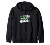 First Solo Flight - Airline Pilot Aviation Aircraft Lover Zip Hoodie