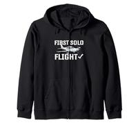 First Solo Flight - Airline Pilot Aviation Aircraft Lover Zip Hoodie