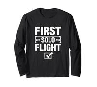 First Solo Flight Student Pilot Aviation Training Long Sleeve T-Shirt