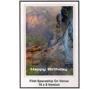 First Spaceship On Venus: Widescreen TV: Greeting Card: Happy Birthday