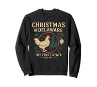 First State Chicken Shirt Christmas in Delaware Lighthouse Sweatshirt