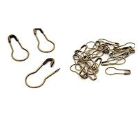 First Steps 50 x Calabash Small Pear Shape Safety Pins Tiny 21mm 2cm Stitch Marker (Bronze)