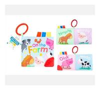 First Steps Babys First Soft Touch Crinkle Book 2 Pack - Multicolour