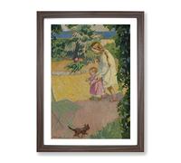First Steps By Maurice Denis Classic Painting Framed Wall Art Print, Ready to Hang Picture for Living Room Bedroom Home Office Décor, Walnut A3 (34 x 46 cm)