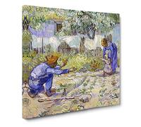 First Steps by Vincent van gogh Canvas Print | Gallery Wrapped 30mm Frame Wall Art | 14x14 inches | Ready to Hang | Impressionist Picture | Living Room Bedroom Lounge Office