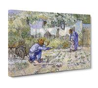 First Steps By Vincent Van Gogh Canvas Print | Gallery Wrapped 30mm Frame Wall Art | 20x14 inches | Ready to Hang | Impressionist Picture | Living Room Bedroom Lounge Office
