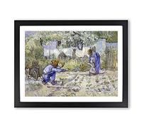 First Steps By Vincent Van Gogh Classic Painting Framed Wall Art Print, Ready to Hang Picture for Living Room Bedroom Home Office Décor, Black A3 (46 x 34 cm)