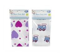 First Steps High Chair Floor Mat, Pink Hearts, Multi-Surface, Square, Pleated, 1 Count (Pack of 1)