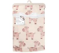 First Steps Luxury Soft Fleece Baby Blanket with Cute Giraffe Design 75 x 100cm for Babies from Newborn
