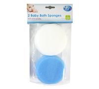 First Steps Pack of 2 Baby Bath Sponges - Soft & Gentle - 2 Round