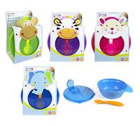 First Steps Travel Feeding Bowl and Spoon Set - Pink or Purple