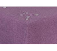 First-Tex Tablecloth Linen Look Lotus Effect Washable with Straight Hem Edge 135 x 180 cm Oval in Purple