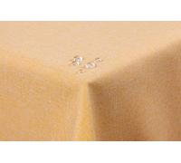 First-Tex tablecloth linen look lotus effect washable with straight hem edge 135x180 oval in yellow