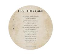 First They Came Poem Print Metal Tin Sign Vintage Garden Bedroom Cafe Bar Man Cave Home Wall Decor Metal Poster 8x8 inches