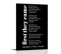 First They Came Poem Print Posters for Room Aesthetic Canvas Wall Art Bedroom Decor12x18inch(30x45cm)