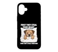 First They Steal Your Heart - Border Terrier Lover Dog Mom Case for iPhone 16 Plus