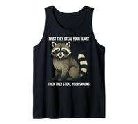 First They Steal Your Heart Funny Raccoon Tank Top