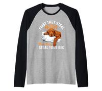 First They Steal Your Heart - Irish Setter Red Setter Dad Raglan Baseball Tee