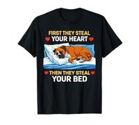 First They Steal Your Heart Then The Bed Boxer Dog Owner Fun T-Shirt