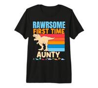 First Time Aunty Awesome Dinosaur Aunty Day 1st Time Premium T-Shirt