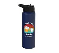 First Time Dad 2023 Funny First Time Dad Pregnancy Reveal Stainless Steel Insulated Water Bottle