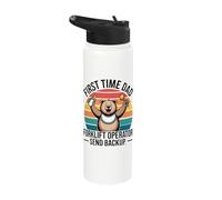 First Time Dad Forklift Operator Send Backup Stainless Steel Insulated Water Bottle