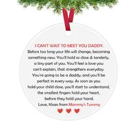 First Time Dad Gifts New Dad Christmas Ornament New Father to be Gifts Pregnancy Announcement for Husband 1st Time Dad Gifts Ceramic Ornament New Daddy Ornament Soon to Be Dad Baby Announcement Gifts