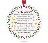 First Time Dad Gifts New Dad Ornament Daddy to Be Gifts Ceramic Ornament Keepsake Pregnancy Announcement Gift for Daddy from Baby Christmas Hanging Ornament Fathers Day Birthday Gift