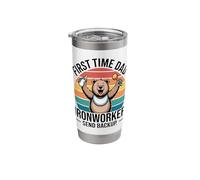 First Time Dad Ironworker Send Backup Bear Stainless Steel Insulated Tumbler