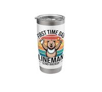 First Time Dad Lineman Send Backup New Father Stainless Steel Insulated Tumbler