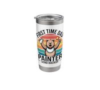 First Time Dad Painter Send Backup New Parent Stainless Steel Insulated Tumbler