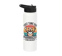 First Time Dad Pharmacist Send Backup Funny Stainless Steel Insulated Water Bottle
