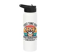 First Time Dad Photographer Send Backup Bear Stainless Steel Insulated Water Bottle